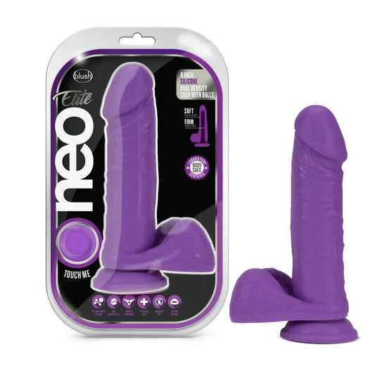 Neo Elite - 8 Inch Silicone Dual Density - Neon Purple