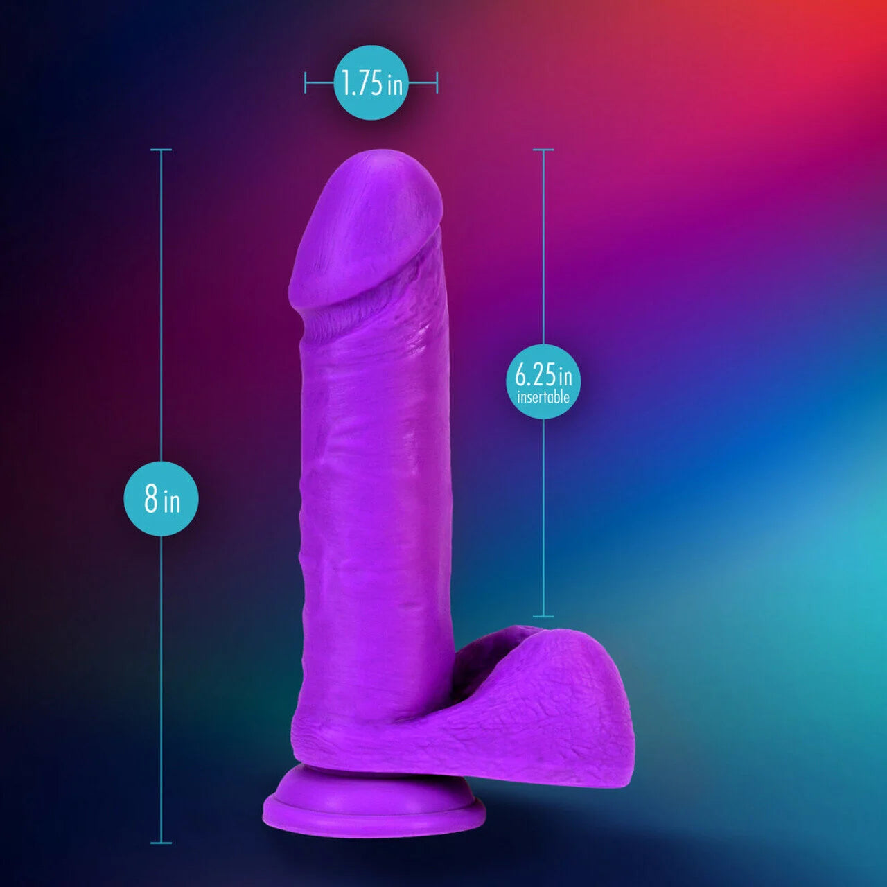 Neo Elite - 8 Inch Silicone Dual Density - Neon Purple